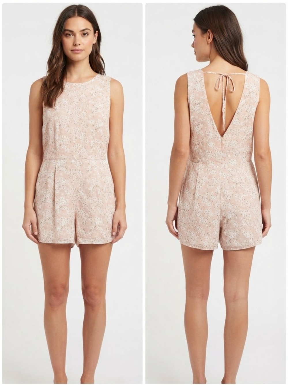 NWT K. by Kersh blush floral sleeveless romper size XL.